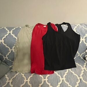 Athleta - Set of Three Sleeveless Tops - Black, Red, Gray